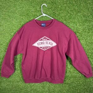 MV‎ Sport Pismo Beach California Crewneck Sweatshirt Mens XL Burgundy